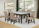 Averill 7-piece White Marble Top Dining Set Tan and Coffee Bean