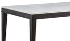Averill 7-piece White Marble Top Dining Set Tan and Coffee Bean
