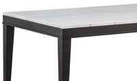 Averill 7-piece White Marble Top Dining Set Tan and Coffee Bean