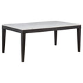 Home & Sleep Outlet - Averill 72-inch Rectangular White Marble Top Dining Table Coffee Bean