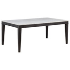Home & Sleep Outlet - Averill 72-inch Rectangular White Marble Top Dining Table Coffee Bean