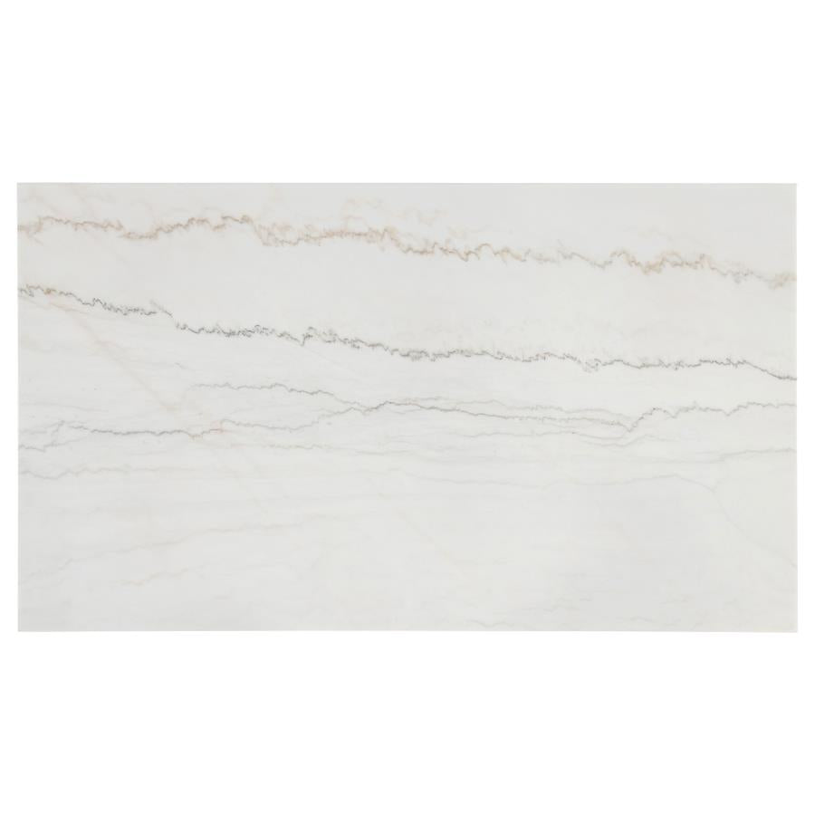 Home & Sleep Outlet - Averill 72-inch Rectangular White Marble Top Dining Table Coffee Bean