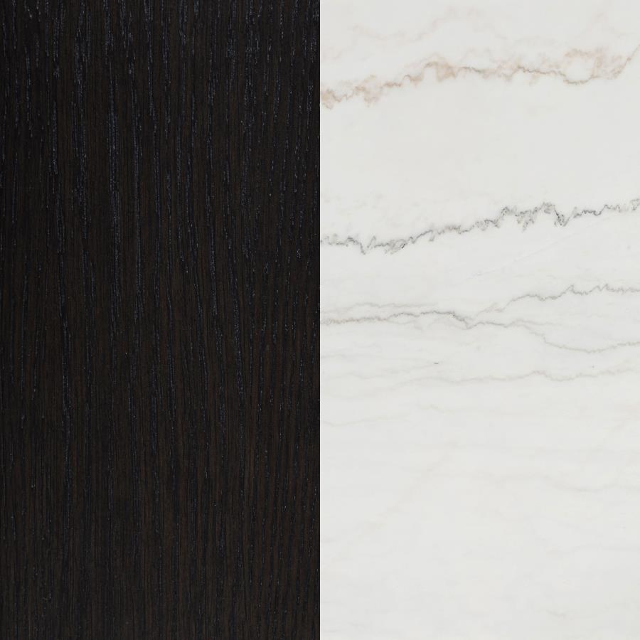 Home & Sleep Outlet - Averill 72-inch Rectangular White Marble Top Dining Table Coffee Bean