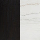Averill 72-inch Rectangular White Marble Top Dining Table Coffee Bean