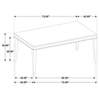 Home & Sleep Outlet - Averill 72-inch Rectangular White Marble Top Dining Table Coffee Bean
