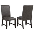 Home & Sleep Outlet - Averill Faux Leather Upholstered Dining Side Chair Dark Grey (Set of 2)