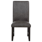 Home & Sleep Outlet - Averill Faux Leather Upholstered Dining Side Chair Dark Grey (Set of 2)