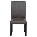 Averill Faux Leatherette Upholstered Dining Side Chair Dark Grey (Set of 2)