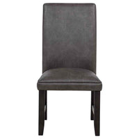 Averill Faux Leatherette Upholstered Dining Side Chair Dark Grey (Set of 2)