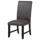 Averill Faux Leatherette Upholstered Dining Side Chair Dark Grey (Set of 2)