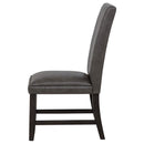 Averill Faux Leatherette Upholstered Dining Side Chair Dark Grey (Set of 2)