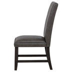 Home & Sleep Outlet - Averill Faux Leather Upholstered Dining Side Chair Dark Grey (Set of 2)