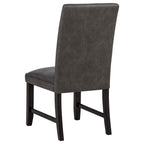 Home & Sleep Outlet - Averill Faux Leather Upholstered Dining Side Chair Dark Grey (Set of 2)