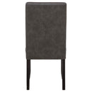 Averill Faux Leatherette Upholstered Dining Side Chair Dark Grey (Set of 2)