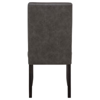 Averill Faux Leatherette Upholstered Dining Side Chair Dark Grey (Set of 2)