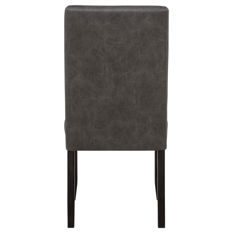 Home & Sleep Outlet - Averill Faux Leather Upholstered Dining Side Chair Dark Grey (Set of 2)