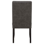 Home & Sleep Outlet - Averill Faux Leather Upholstered Dining Side Chair Dark Grey (Set of 2)
