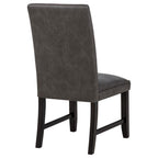 Home & Sleep Outlet - Averill Faux Leather Upholstered Dining Side Chair Dark Grey (Set of 2)