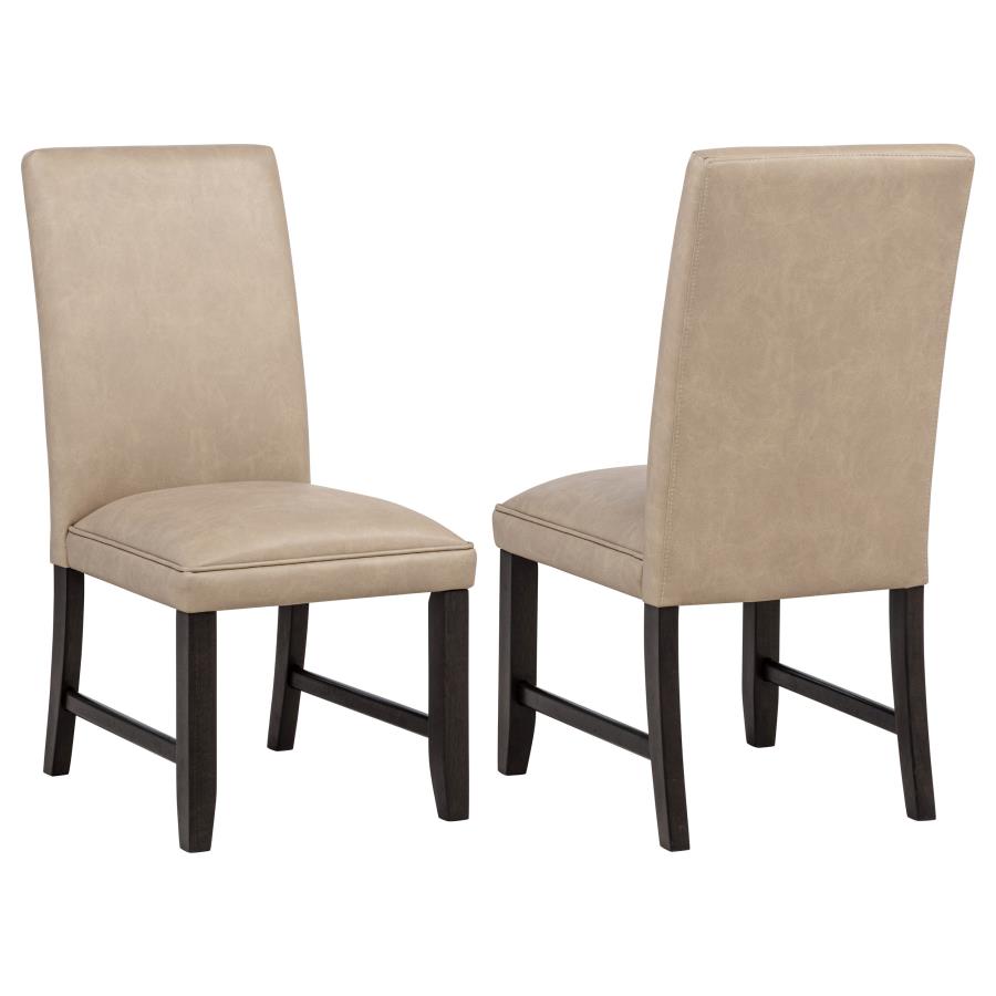 Home & Sleep Outlet - Averill Faux Leather Upholstered Dining Side Chair Tan (Set of 2)