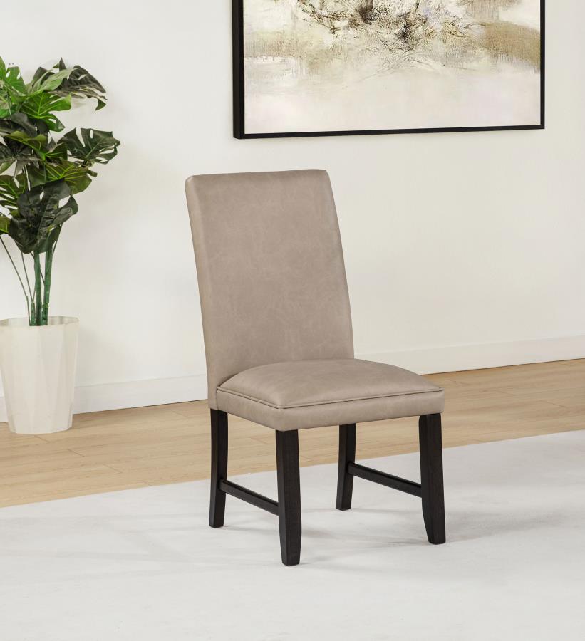 Home & Sleep Outlet - Averill Faux Leather Upholstered Dining Side Chair Tan (Set of 2)