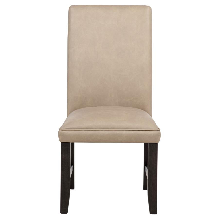 Home & Sleep Outlet - Averill Faux Leather Upholstered Dining Side Chair Tan (Set of 2)