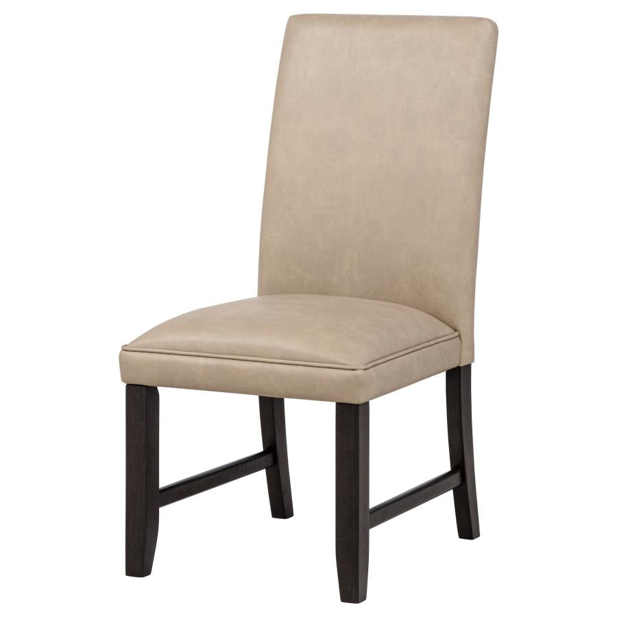 Home & Sleep Outlet - Averill Faux Leather Upholstered Dining Side Chair Tan (Set of 2)