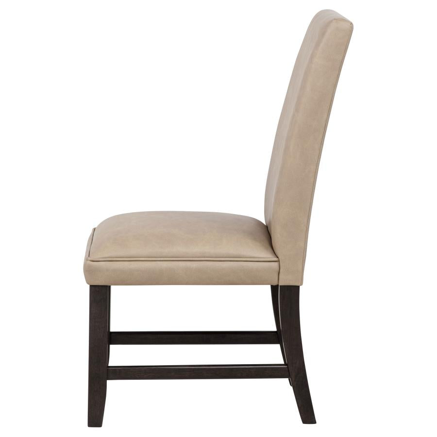 Home & Sleep Outlet - Averill Faux Leather Upholstered Dining Side Chair Tan (Set of 2)
