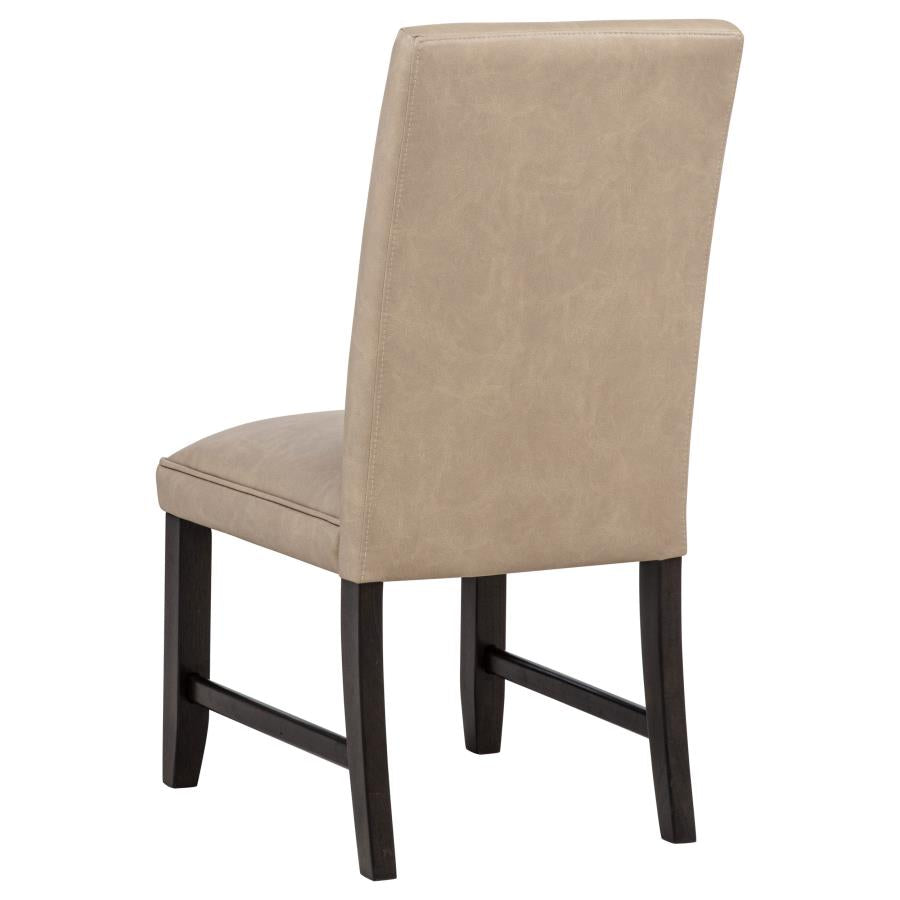 Home & Sleep Outlet - Averill Faux Leather Upholstered Dining Side Chair Tan (Set of 2)