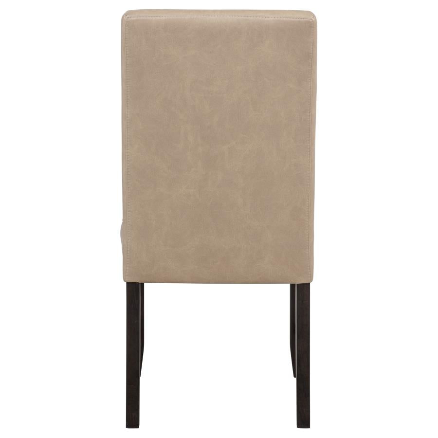 Home & Sleep Outlet - Averill Faux Leather Upholstered Dining Side Chair Tan (Set of 2)
