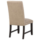 Averill Faux Leatherette Upholstered Dining Side Chair Tan (Set of 2)