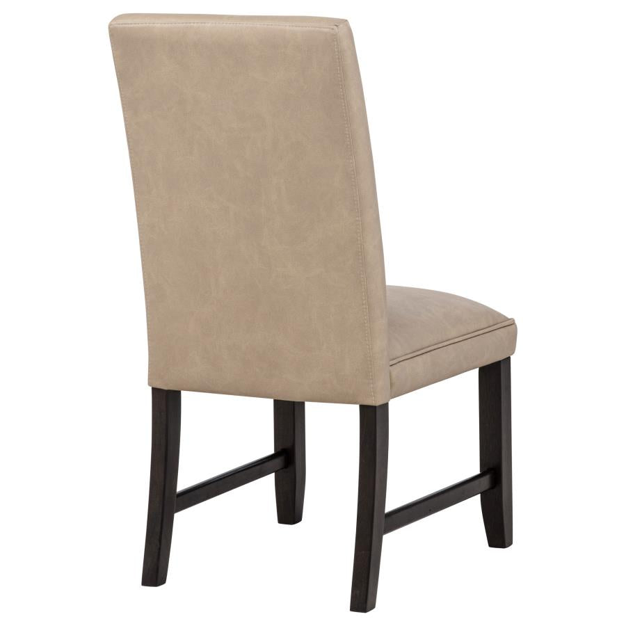 Home & Sleep Outlet - Averill Faux Leather Upholstered Dining Side Chair Tan (Set of 2)