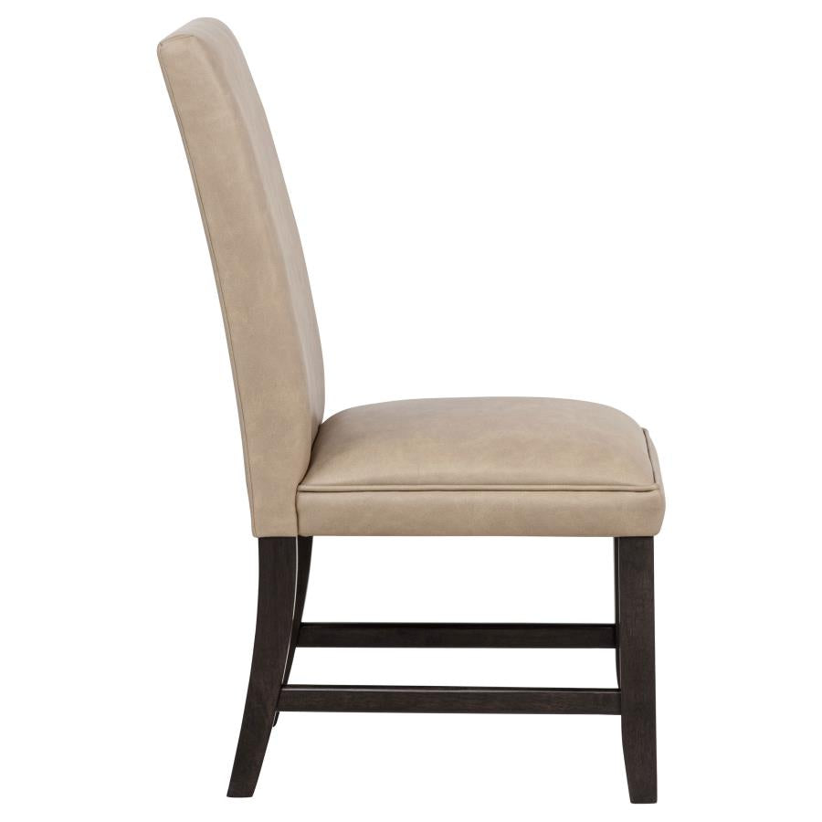 Home & Sleep Outlet - Averill Faux Leather Upholstered Dining Side Chair Tan (Set of 2)