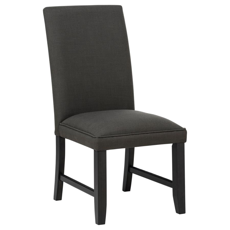 Home & Sleep Outlet - Berning Fabric Upholstered Parson Side Chair Charcoal Grey (Set of 2)