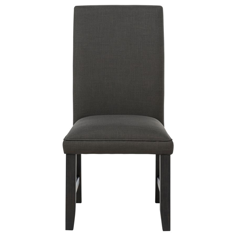 Home & Sleep Outlet - Berning Fabric Upholstered Parson Side Chair Charcoal Grey (Set of 2)