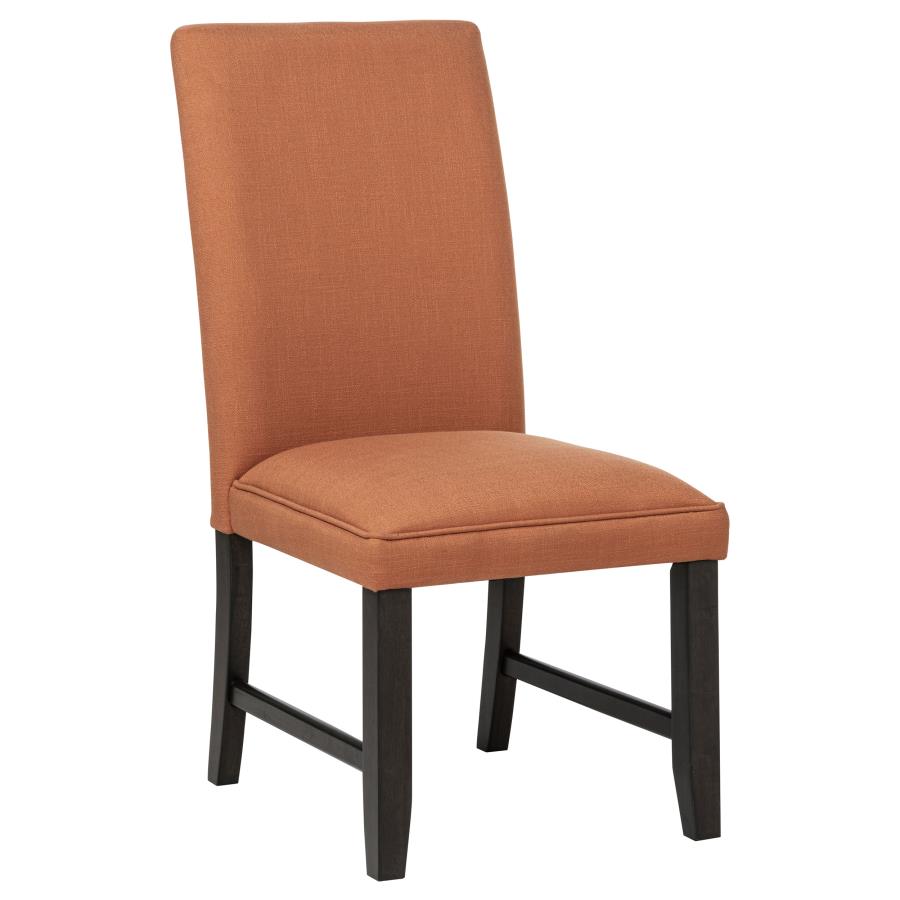 Home & Sleep Outlet - Berning Fabric Upholstered Parson Side Chair Salmon Orange (Set of 2)
