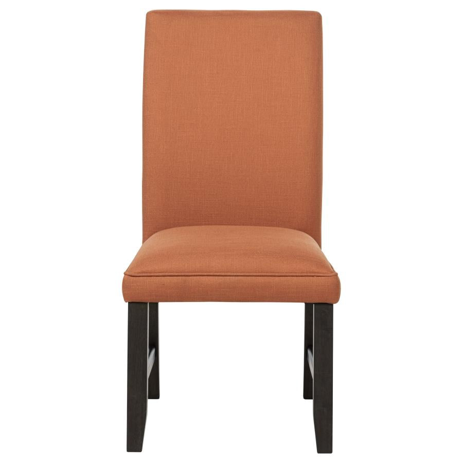 Home & Sleep Outlet - Berning Fabric Upholstered Parson Side Chair Salmon Orange (Set of 2)