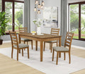 Home & Sleep Outlet - Atwood 5-piece Rectangular Wood Dining Set Warm Brown