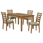 Home & Sleep Outlet - Atwood 5-piece Rectangular Wood Dining Set Warm Brown