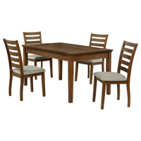 Atwood 5-piece Rectangular Wood Dining Set Warm Brown