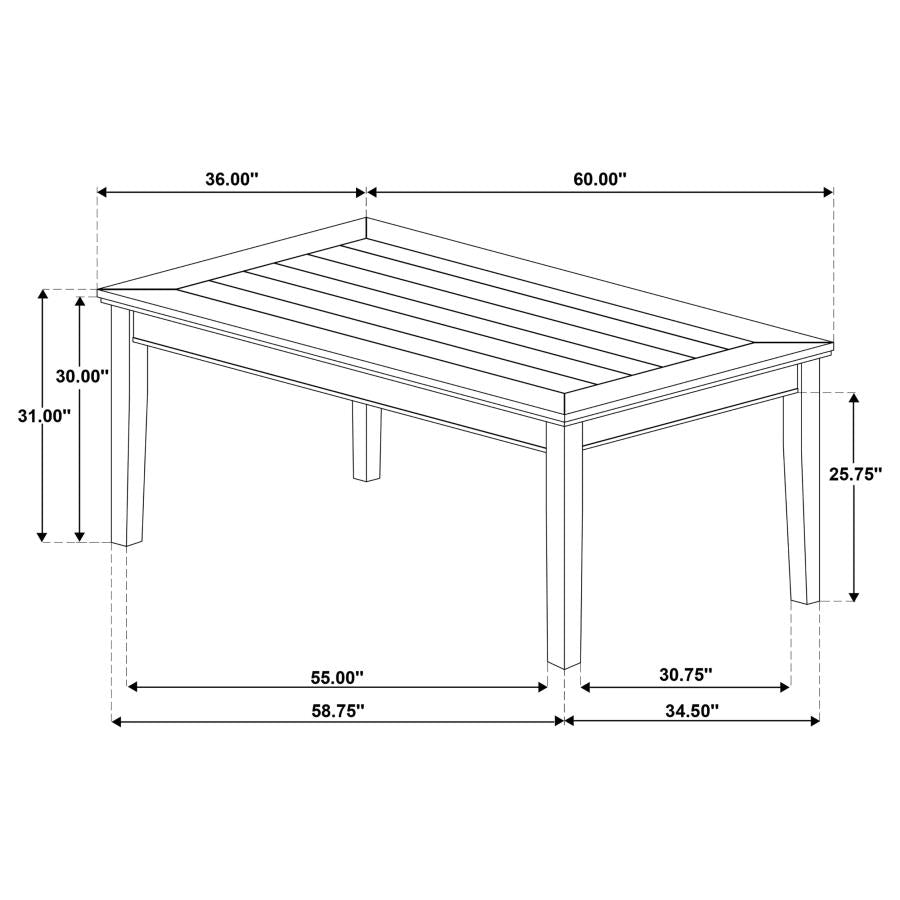 Home & Sleep Outlet - Atwood 5-piece Rectangular Wood Dining Set Warm Brown