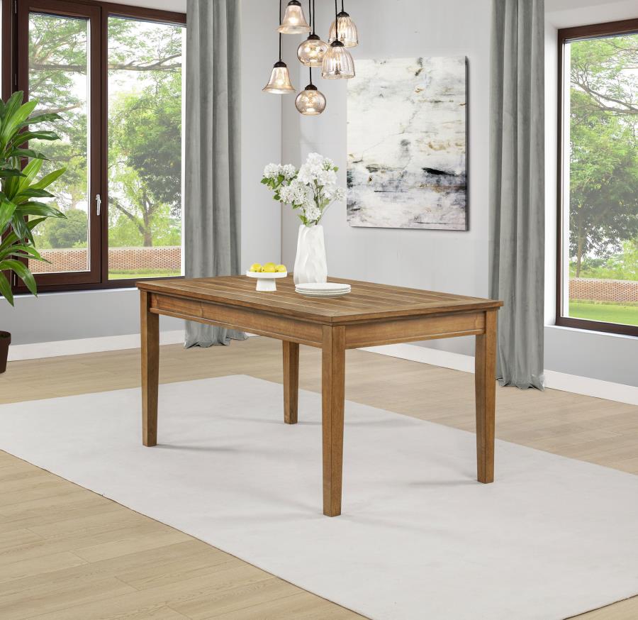 Home & Sleep Outlet - Atwood Rectangular Wood Dining Table Warm Brown