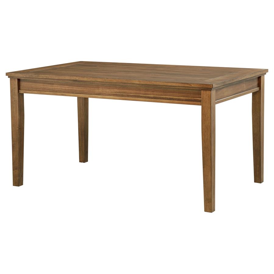 Home & Sleep Outlet - Atwood Rectangular Wood Dining Table Warm Brown