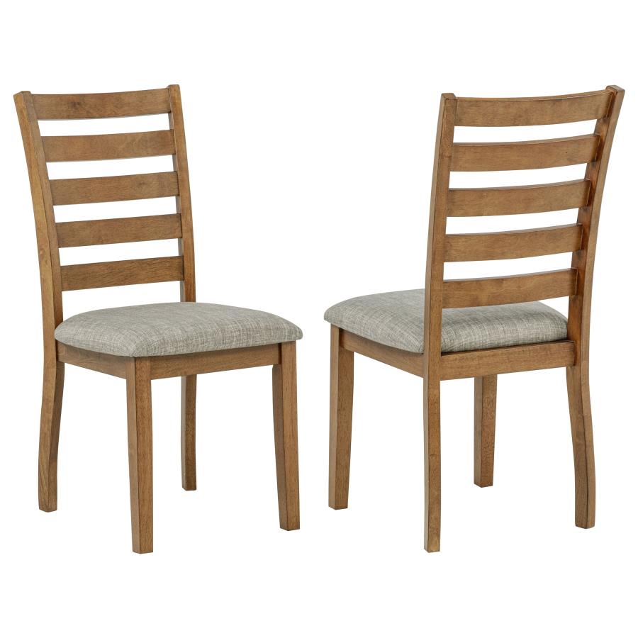 Home & Sleep Outlet - Atwood Wood Dining Side Chair Upholstered Seat Warm Brown