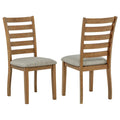 Home & Sleep Outlet - Atwood Wood Dining Side Chair Upholstered Seat Warm Brown