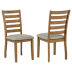 Home & Sleep Outlet - Atwood Wood Dining Side Chair Upholstered Seat Warm Brown