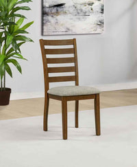 Atwood Wood Dining Side Chair Upholstered Seat Warm Brown