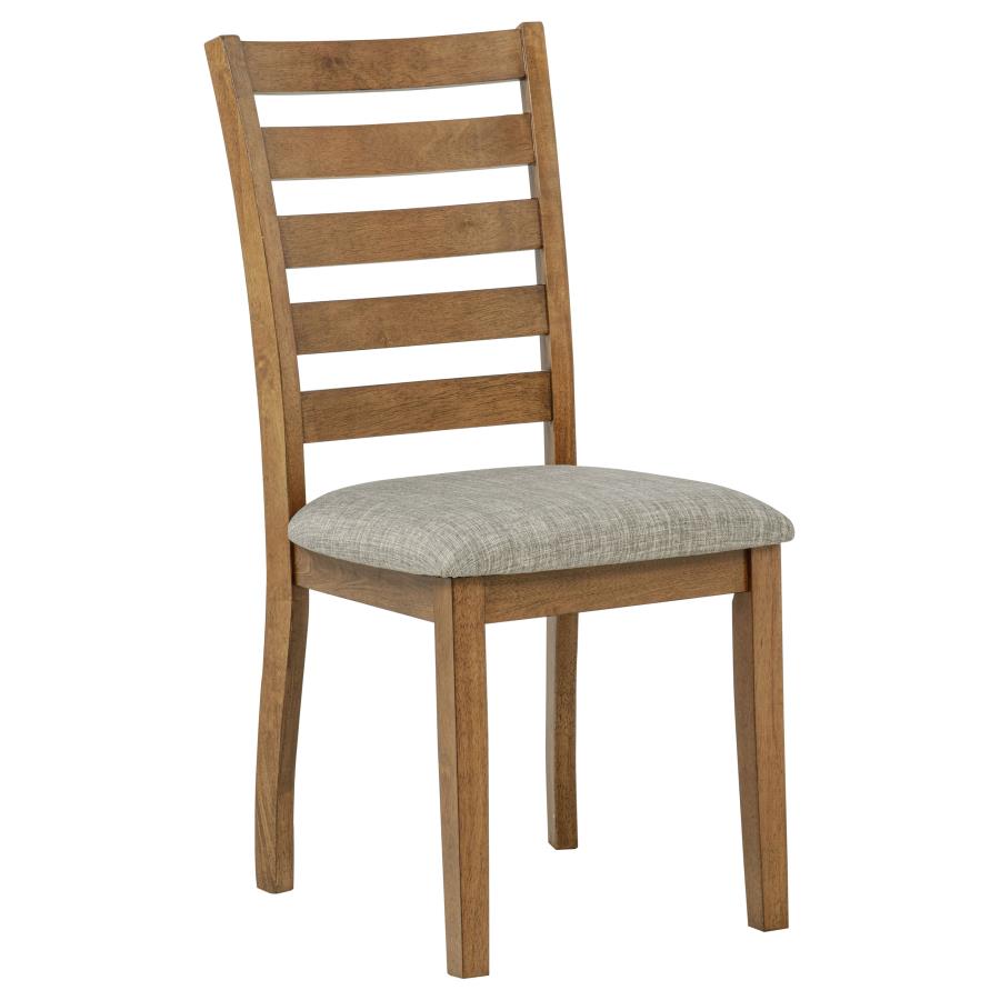 Home & Sleep Outlet - Atwood Wood Dining Side Chair Upholstered Seat Warm Brown