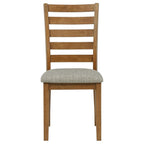 Home & Sleep Outlet - Atwood Wood Dining Side Chair Upholstered Seat Warm Brown