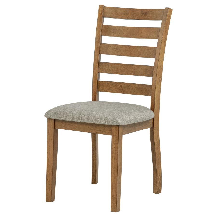 Home & Sleep Outlet - Atwood Wood Dining Side Chair Upholstered Seat Warm Brown