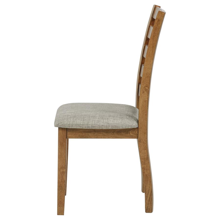 Home & Sleep Outlet - Atwood Wood Dining Side Chair Upholstered Seat Warm Brown